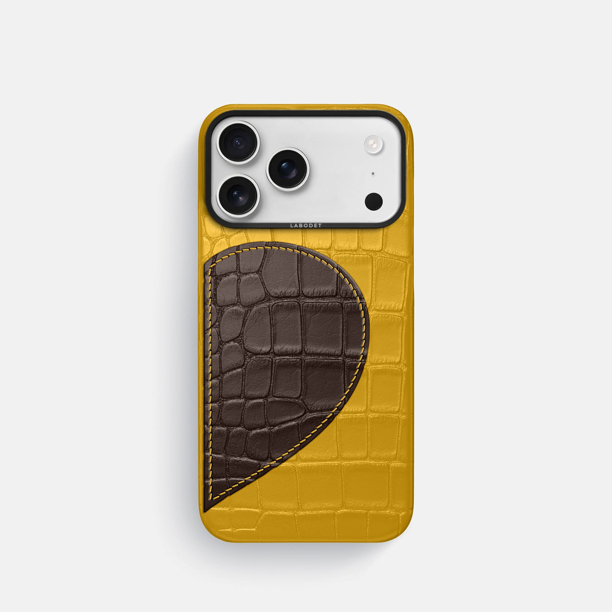 Classic Case With Half Heart - Right For iPhone 18 Pro In Alligator -1 | Yellow-Black