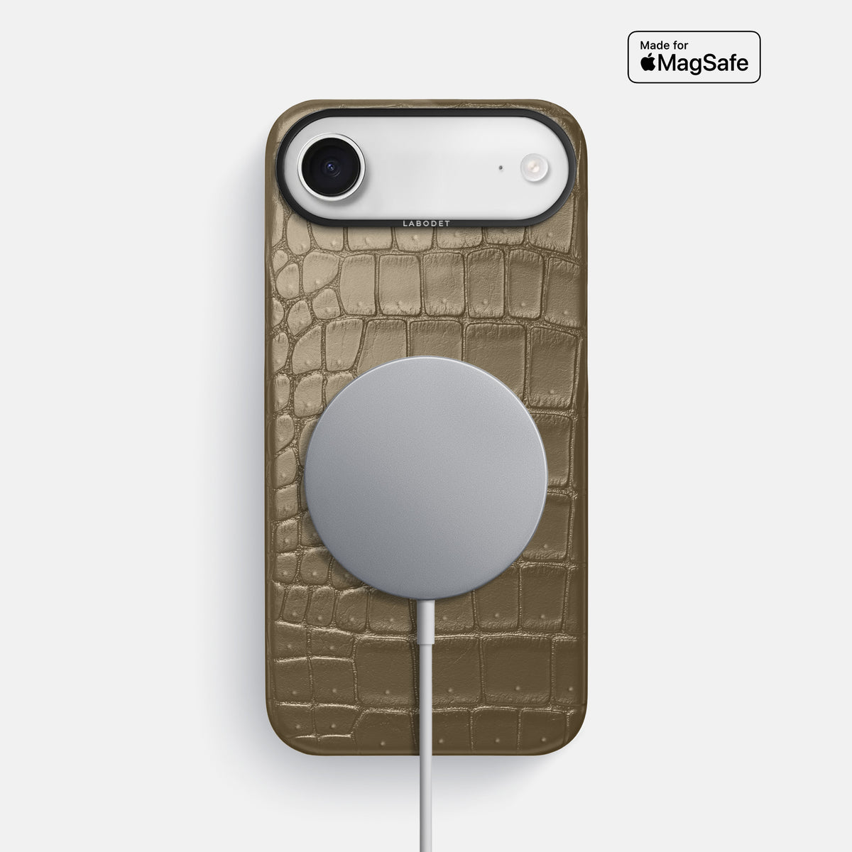 Classic Case For iPhone 17 Air In Porosus Crocodile -5 | Kaki-Green-Black