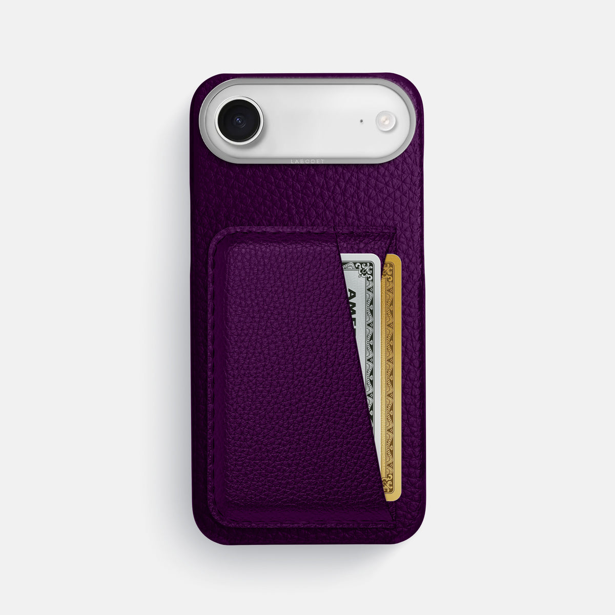 Double Card Case For iPhone 17 Air In Calf -1 | Violet-Steel