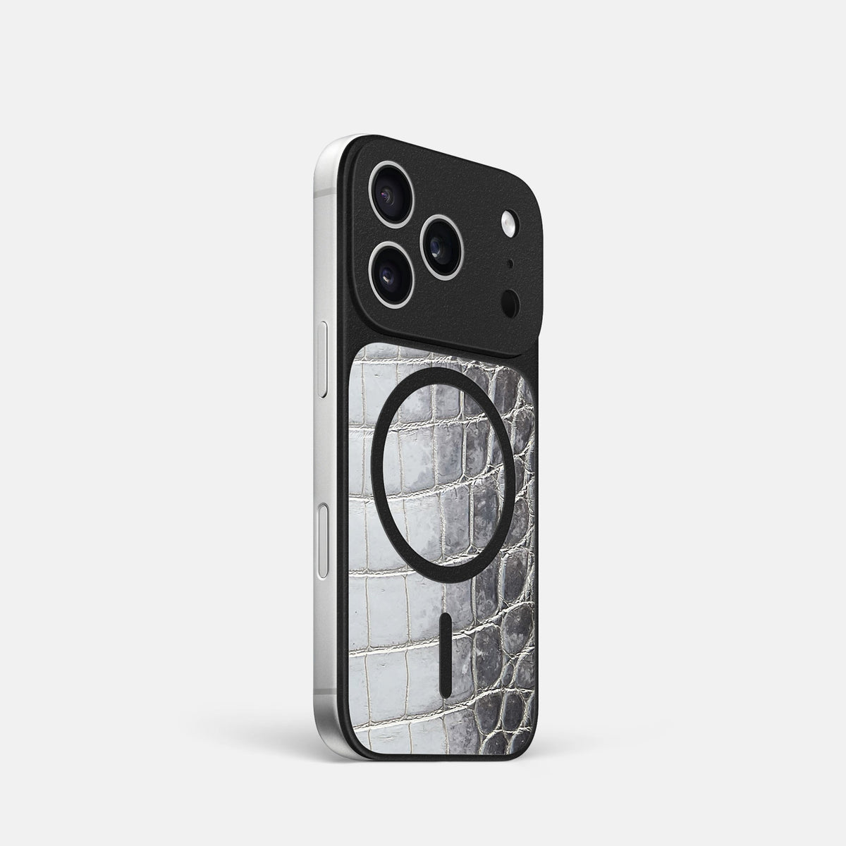 MagSafe Mask For iPhone 18 Pro In Himalayan Crocodile -2 | Silver