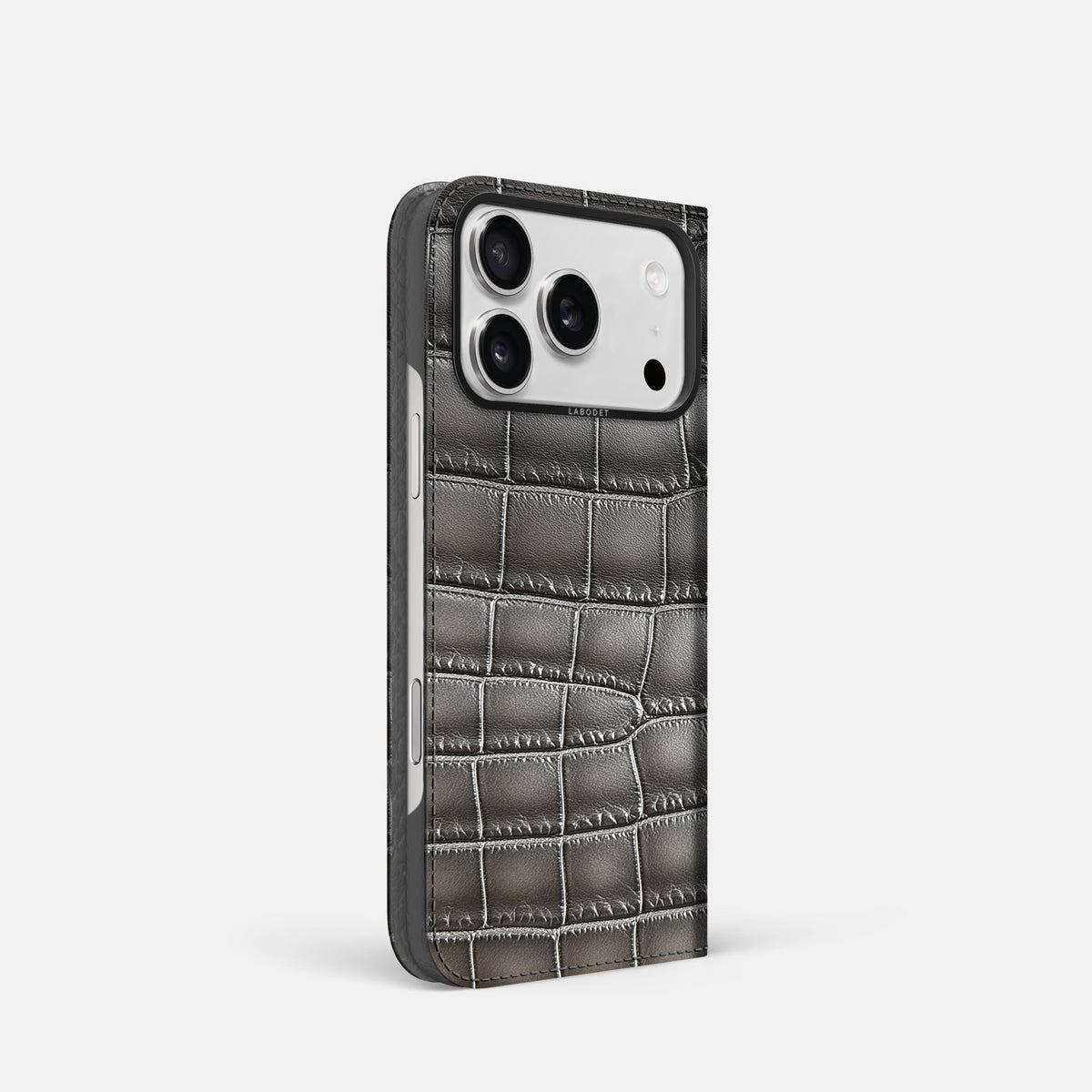 Folio Case For iPhone 17 Pro In Patina Alligator -1 | Grey-Black