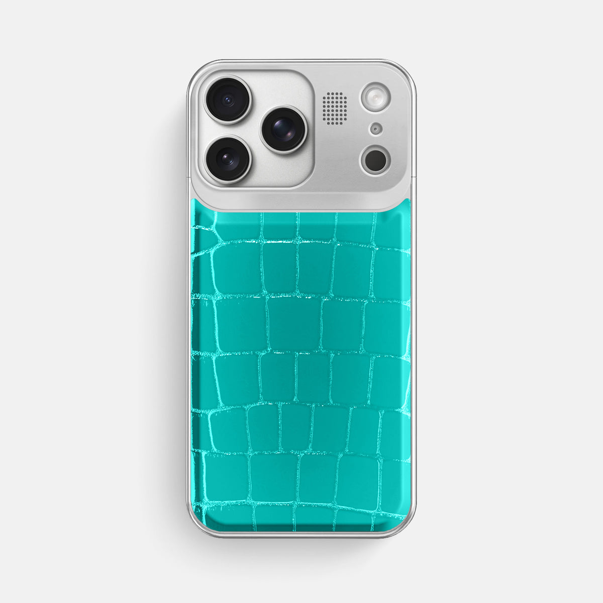 Metal Case For iPhone 17 Pro Max In Shiny Alligator -1 | Mint-Steel