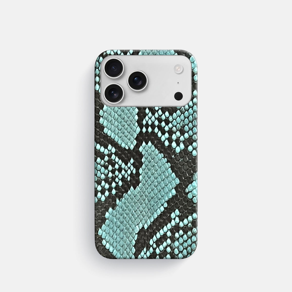Slim Case For iPhone 18 Pro In Deluxe Python -1 | Blue-Lagoon