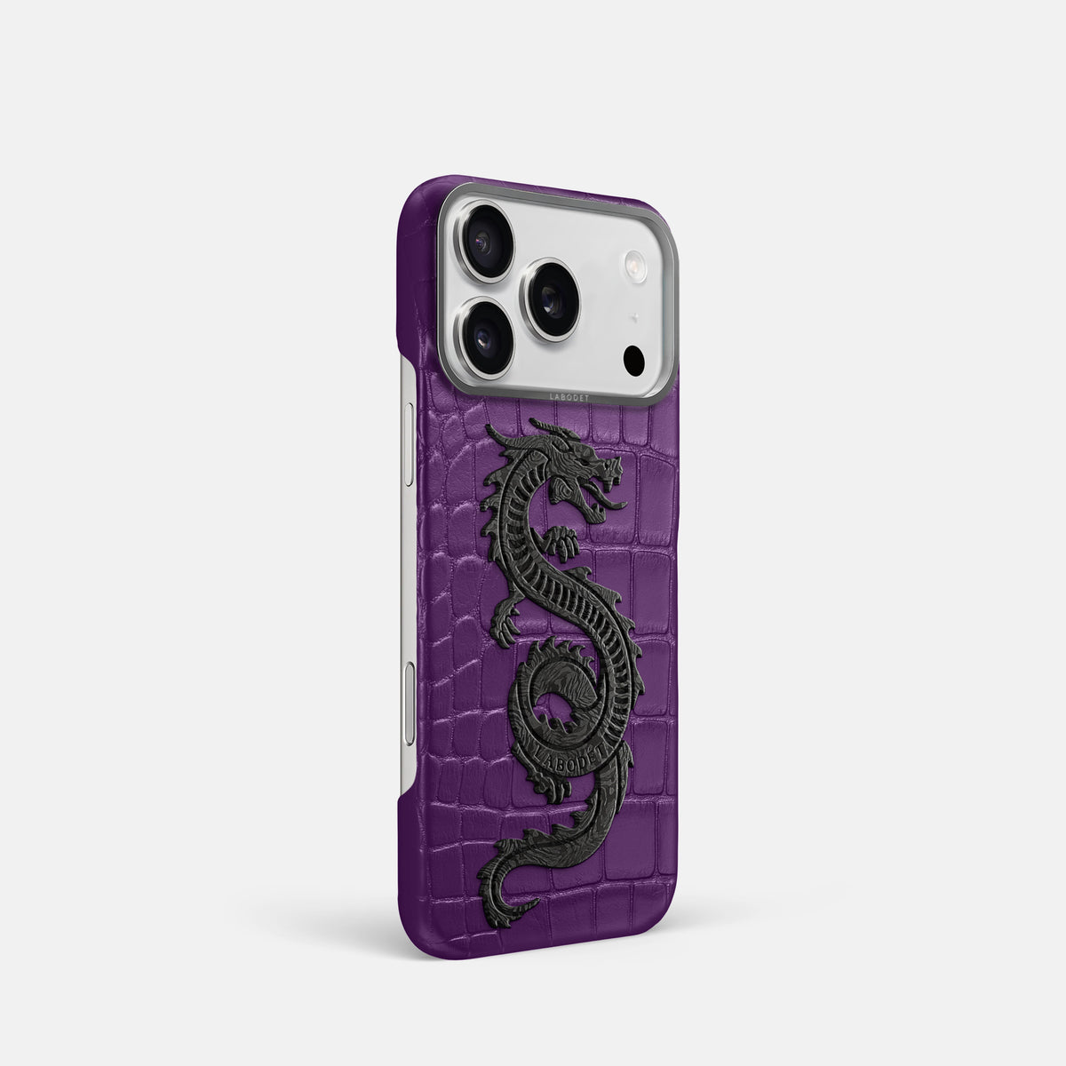 Classic Case With Carbon Dragon For iPhone 17 Pro In Alligator -2 | Purple-Steel