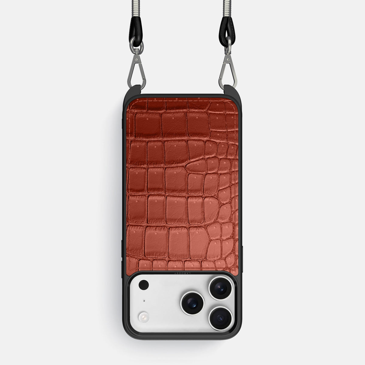 Crossbody Sport Case For iPhone 18 Pro In Porosus Crocodile -1 | Mahogany-Brown