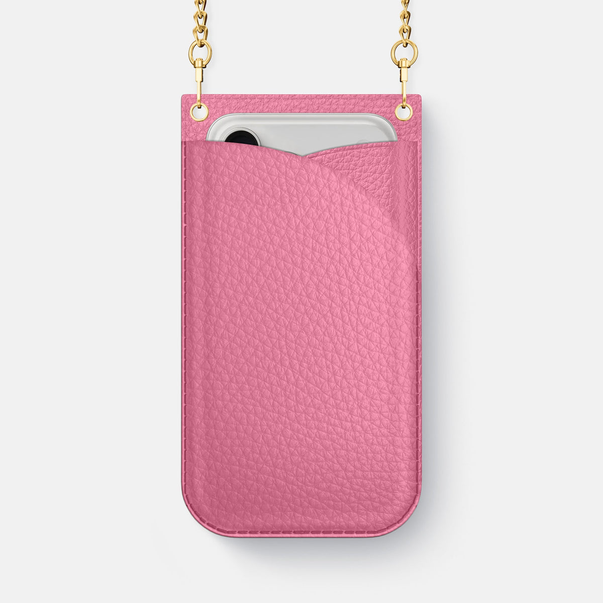 Crossbody Bag For iPhone 18 Pro Max In Calf -1 | Pink-Gold