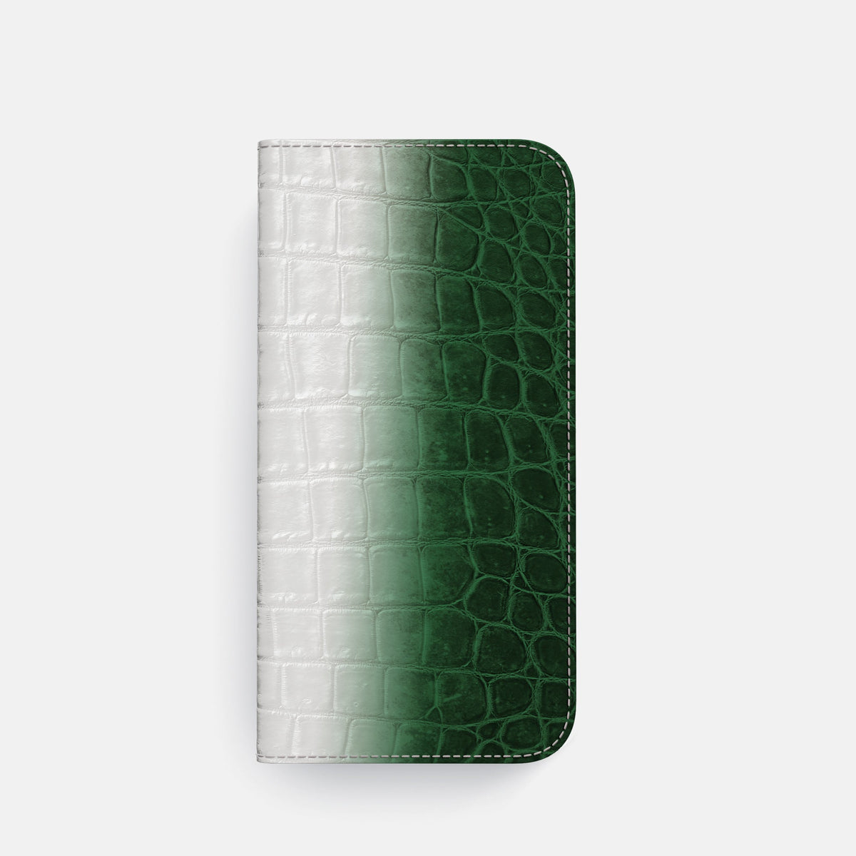 Folio Case with Card For iPhone 18 Pro In Himalayan Crocodile -4 | Green-Steel