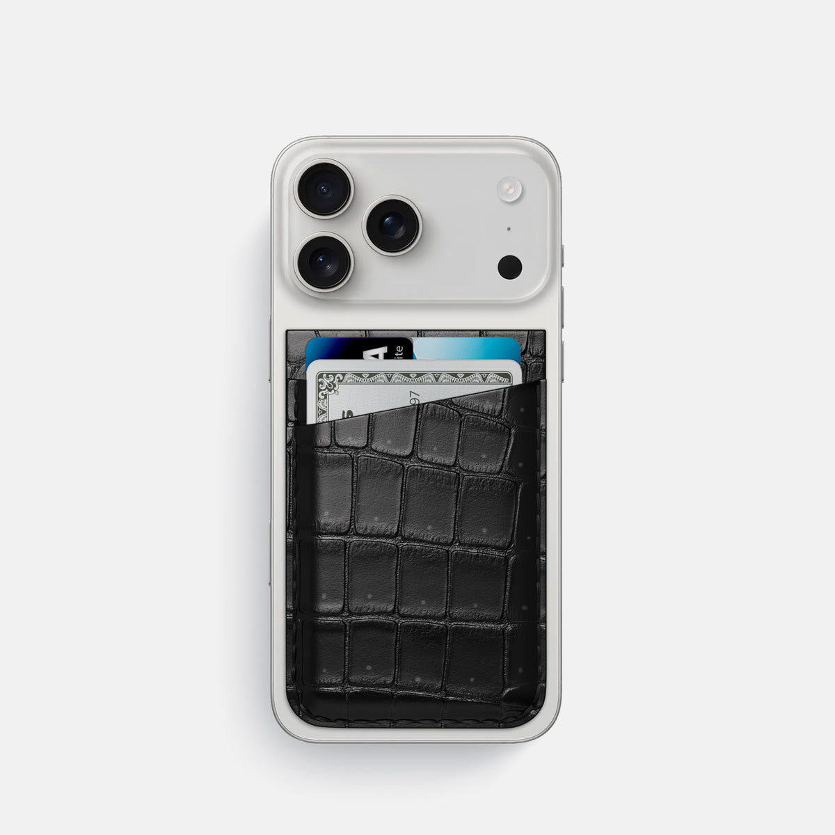 MagSafe Wallet For iPhone 17 Pro In Porosus Crocodile -1 | Black