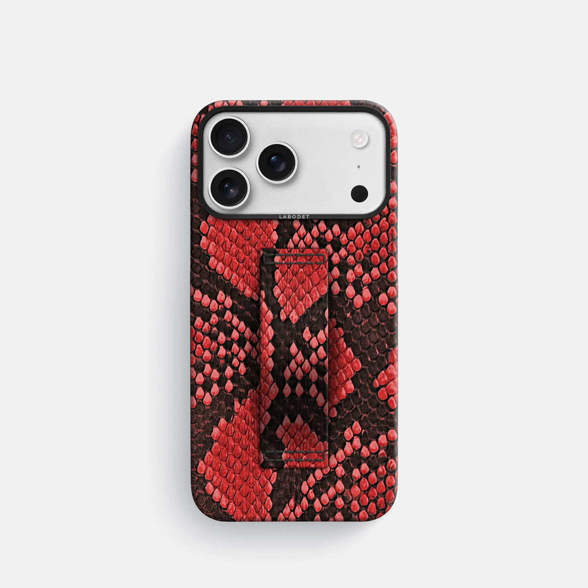 Finger Case For iPhone 18 Pro In Deluxe Python -1 | Red-Black