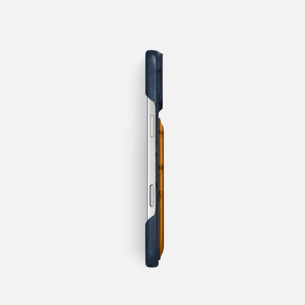 Double Card Case Coloré For iPhone 17 Pro In Ostrich -3 | Navy-Blue-Black