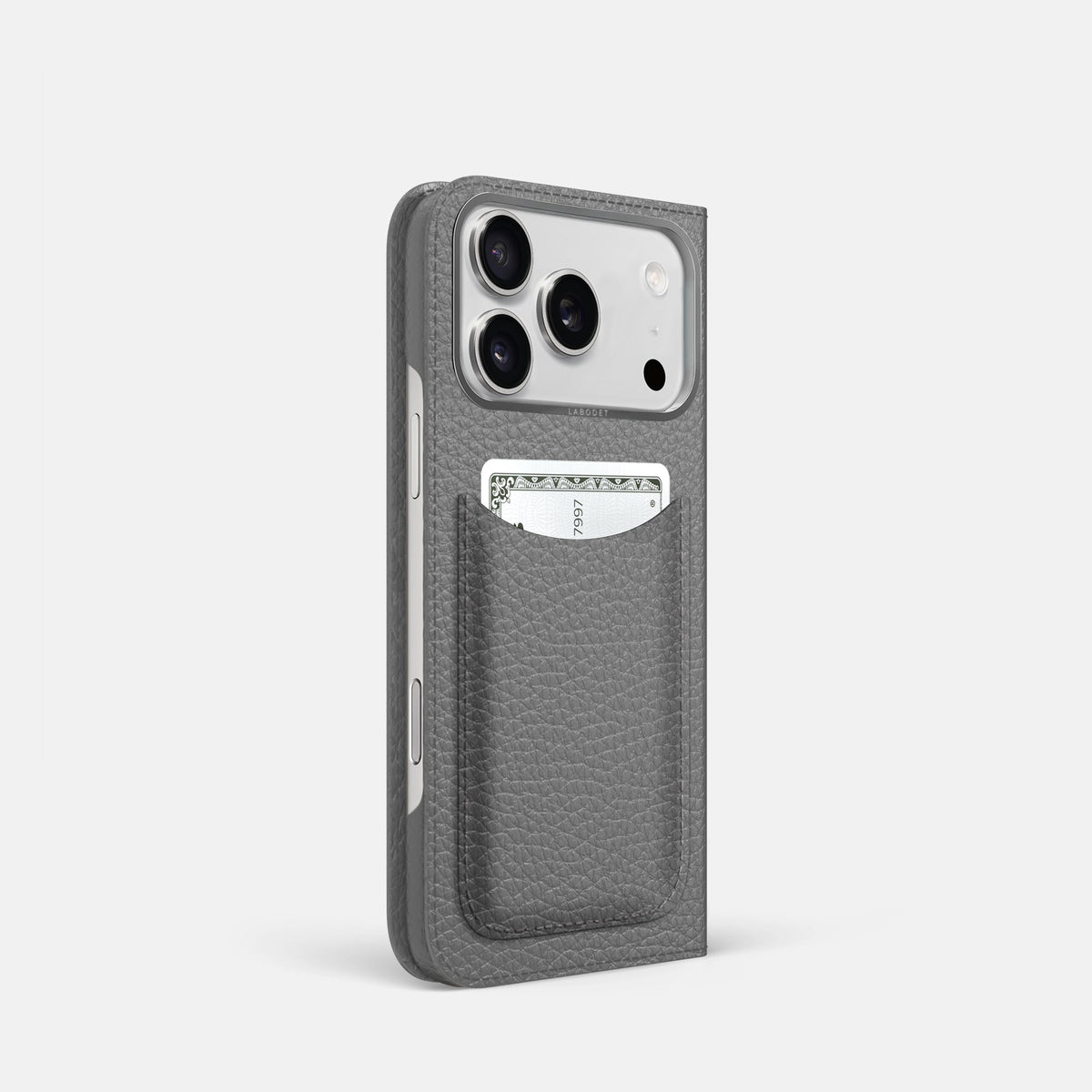 Folio Case with Card For iPhone 18 Pro In Calf -1 | Souris-Steel