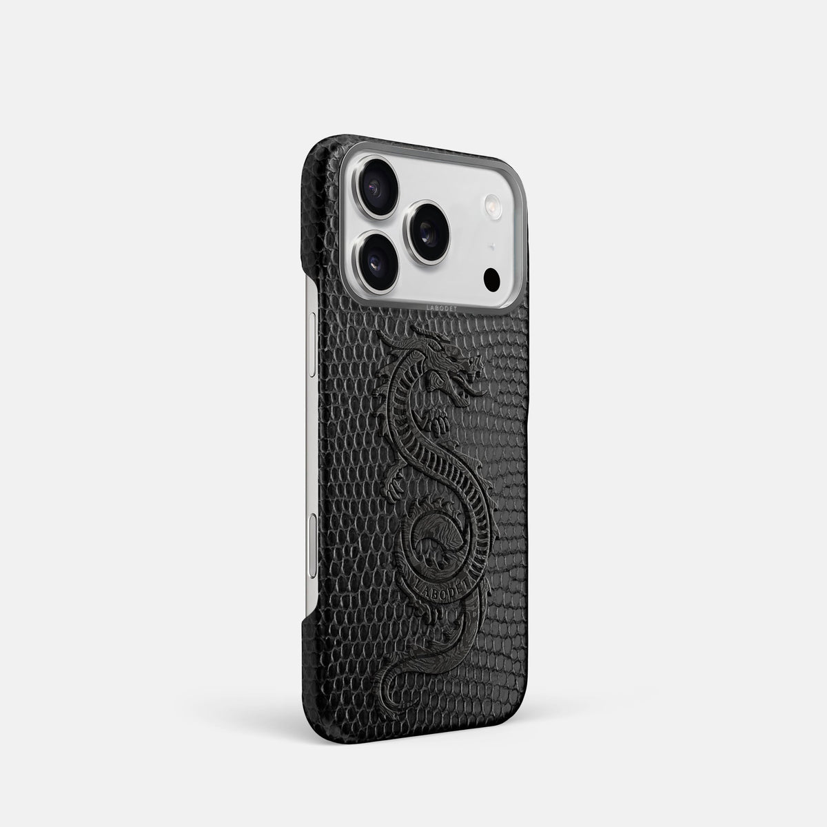 Classic Case With Carbon Dragon For iPhone 18 Pro In Lizard -2 | Black-Steel