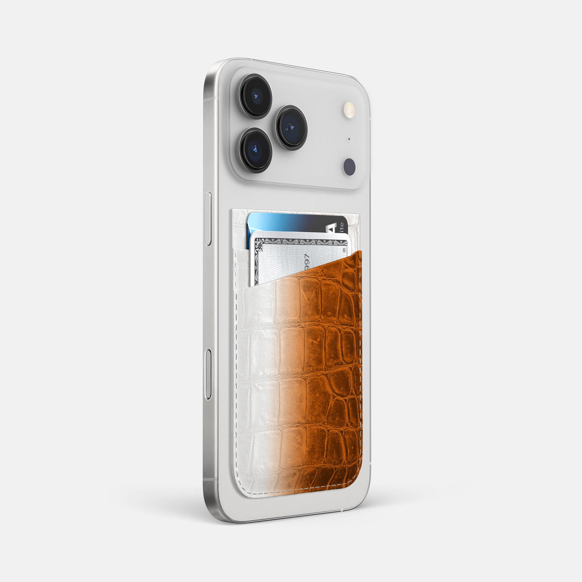 MagSafe Wallet For iPhone 18 Pro Max In Himalayan Crocodile -2 | Orange