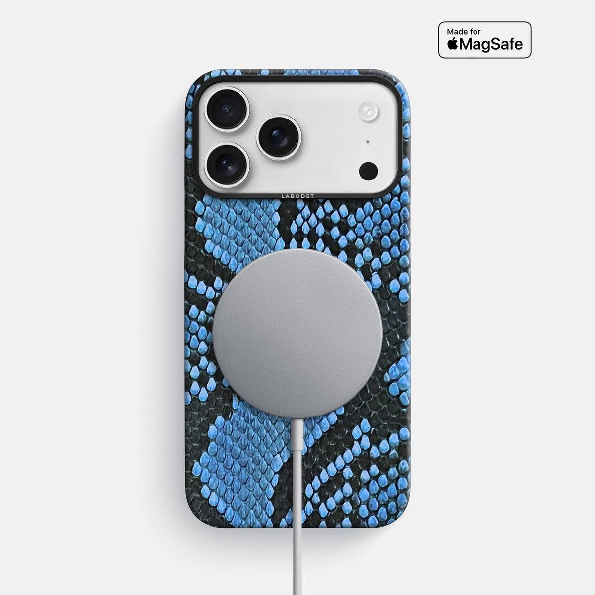 Classic Case For iPhone 18 Pro Max In Deluxe Python -5 | Blue-Jeans-Black