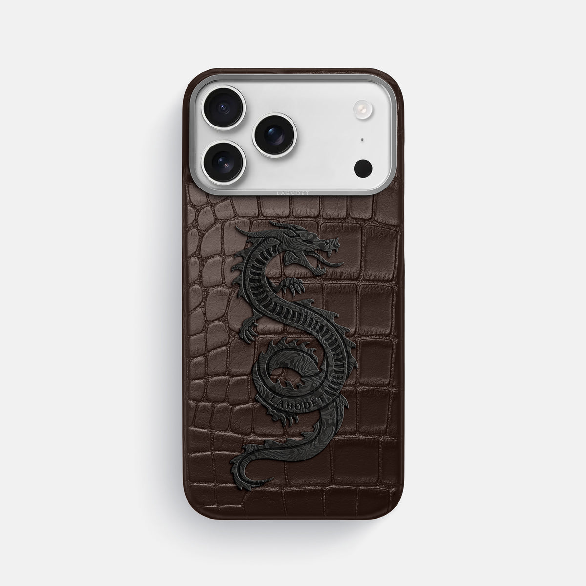 Classic Case With Carbon Dragon For iPhone 17 Pro Max In Alligator -1 | Dark-Brown-Steel