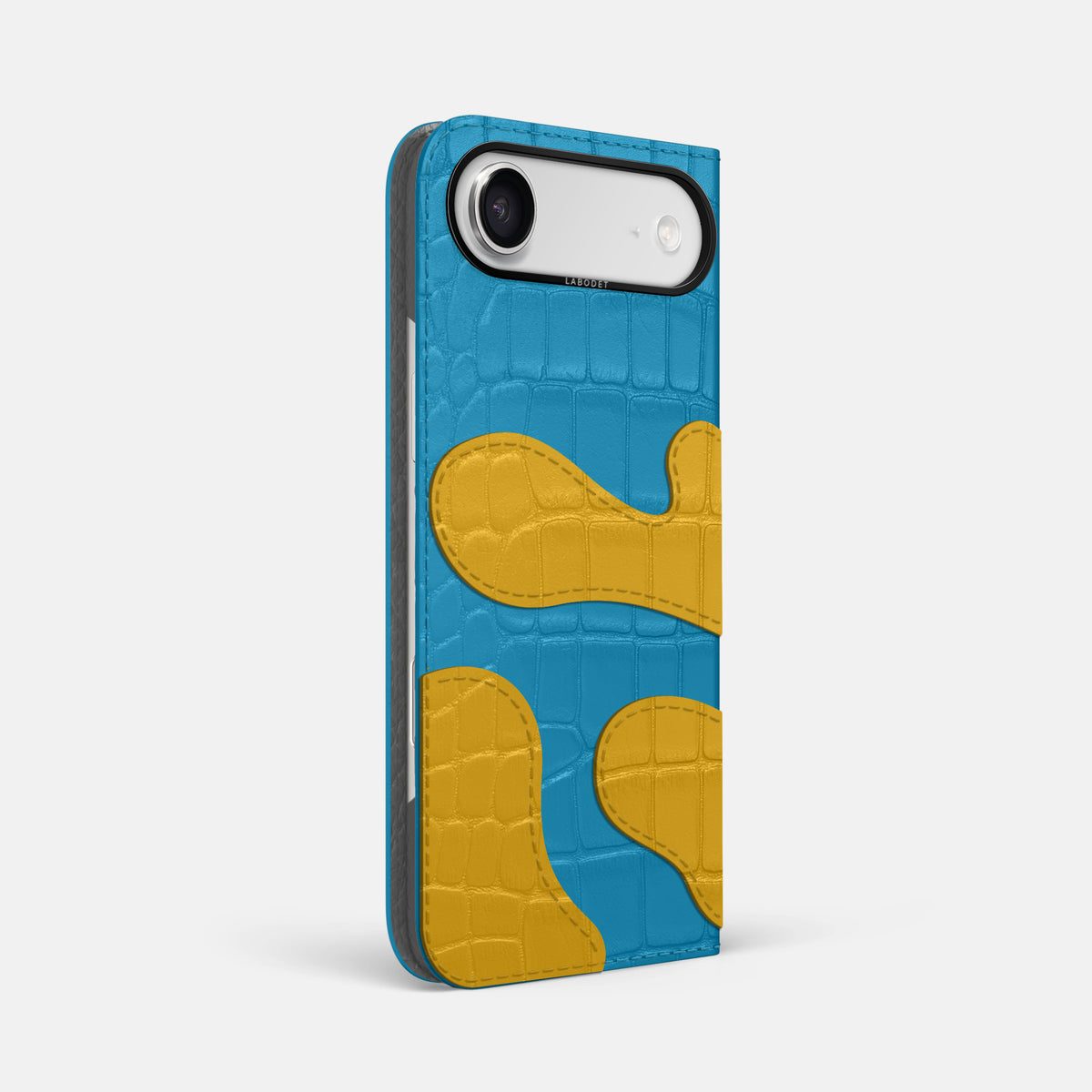Camouflage Folio For iPhone 17 Air In Alligator -1 | Curaçao-Blue-Black