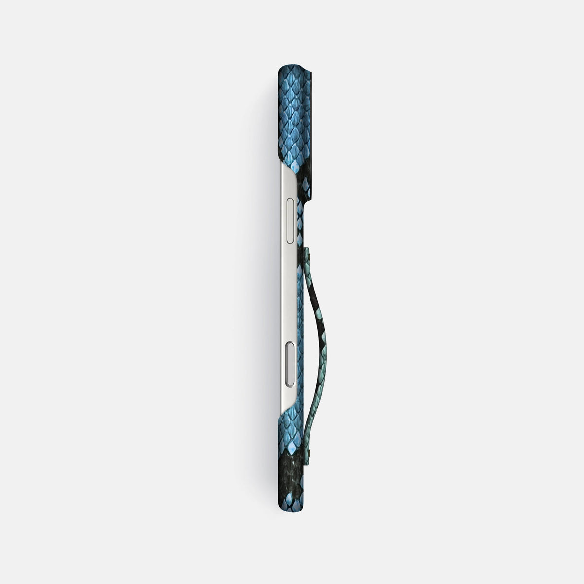 Finger Case For iPhone 18 Pro Max In Deluxe Python -3 | Pacific-Blue-Black