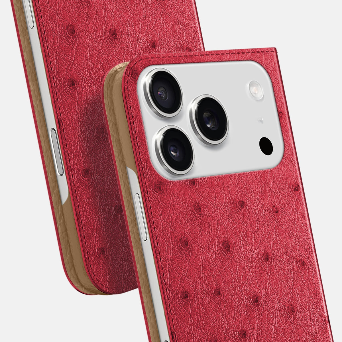 Folio Slim Case For iPhone 18 Pro In Ostrich -5 | Red