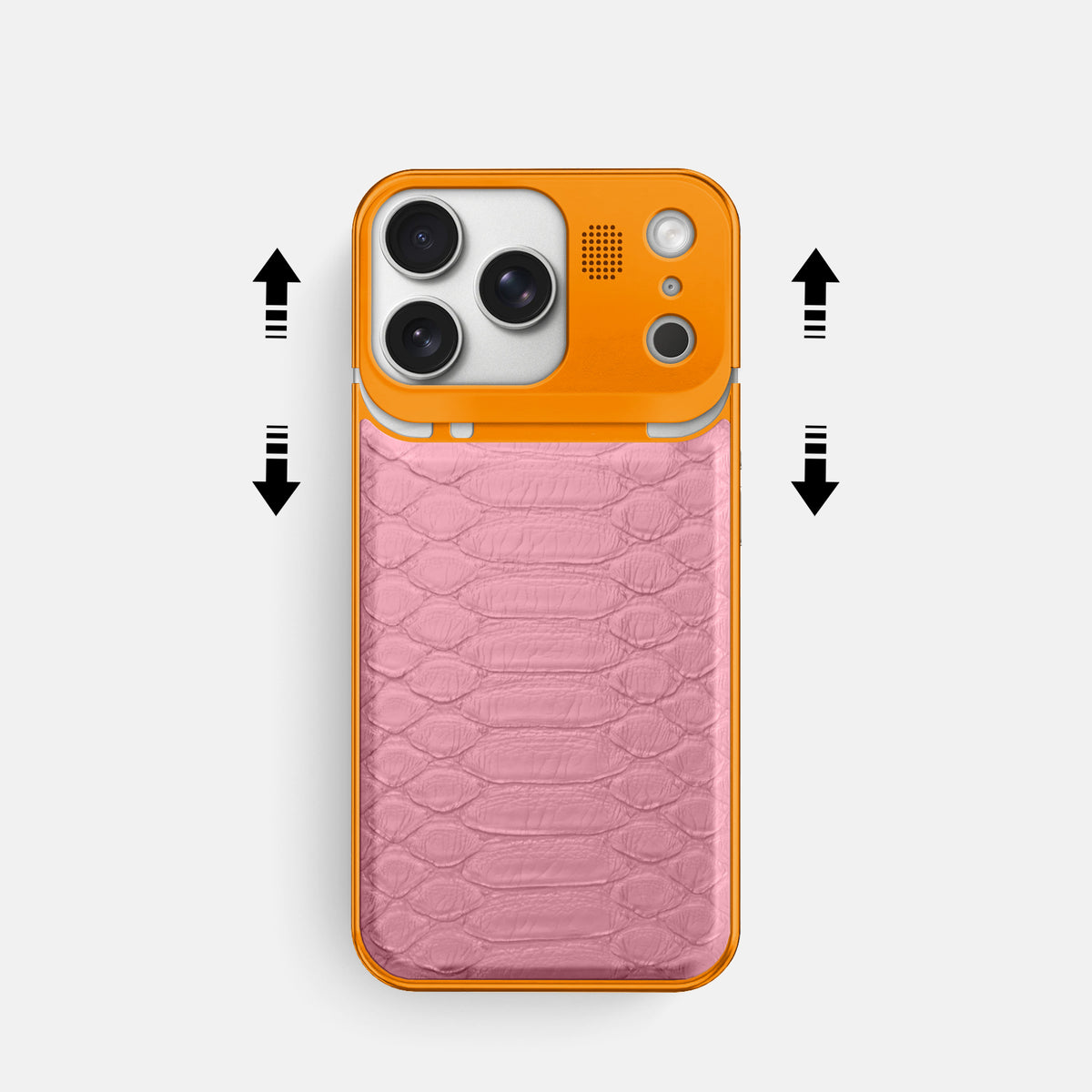 Metal Case For iPhone 17 Pro In Python -2 | Pink-Orange