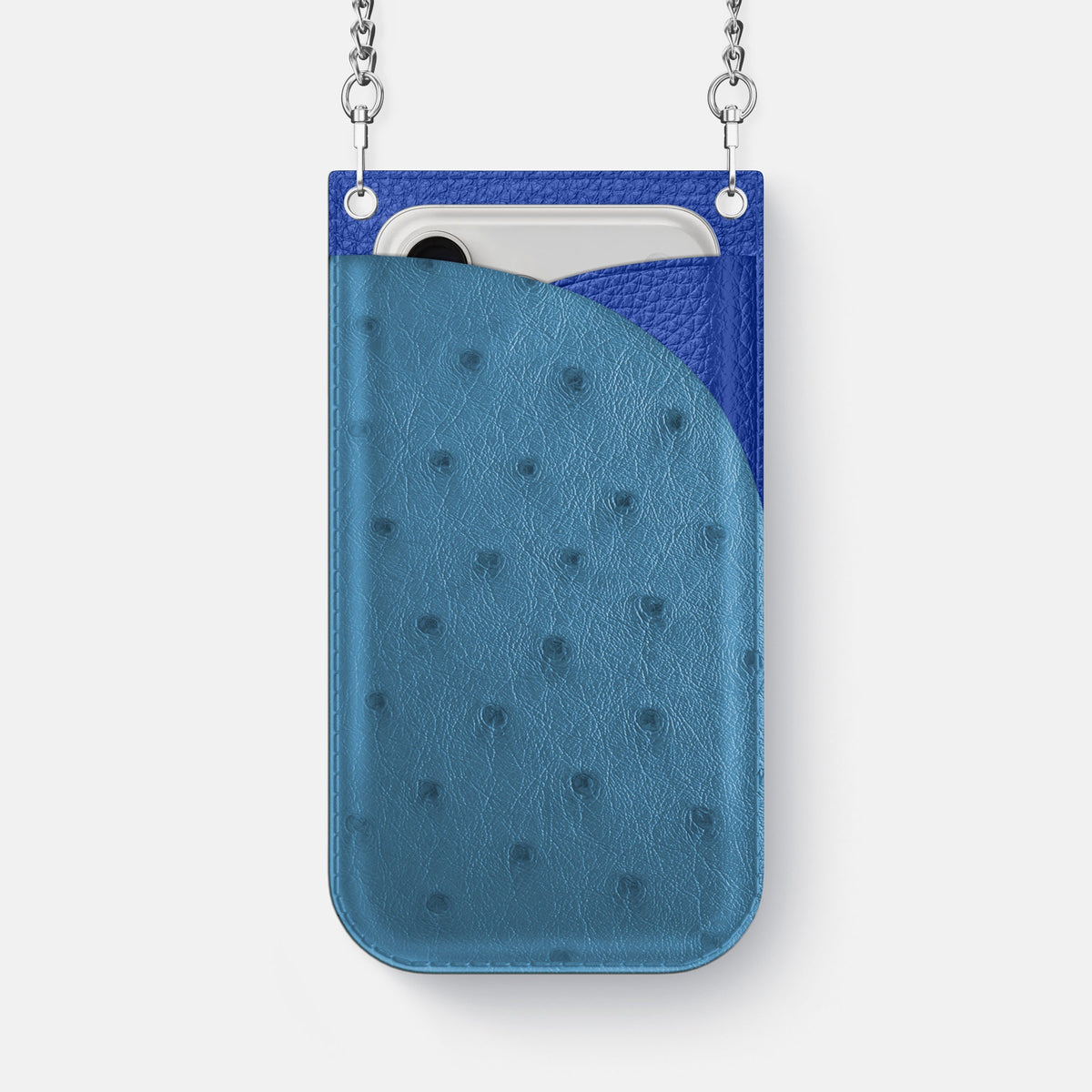Crossbody Bag For iPhone 18 Pro Max In Ostrich -1 | Blue-Jeans-Steel