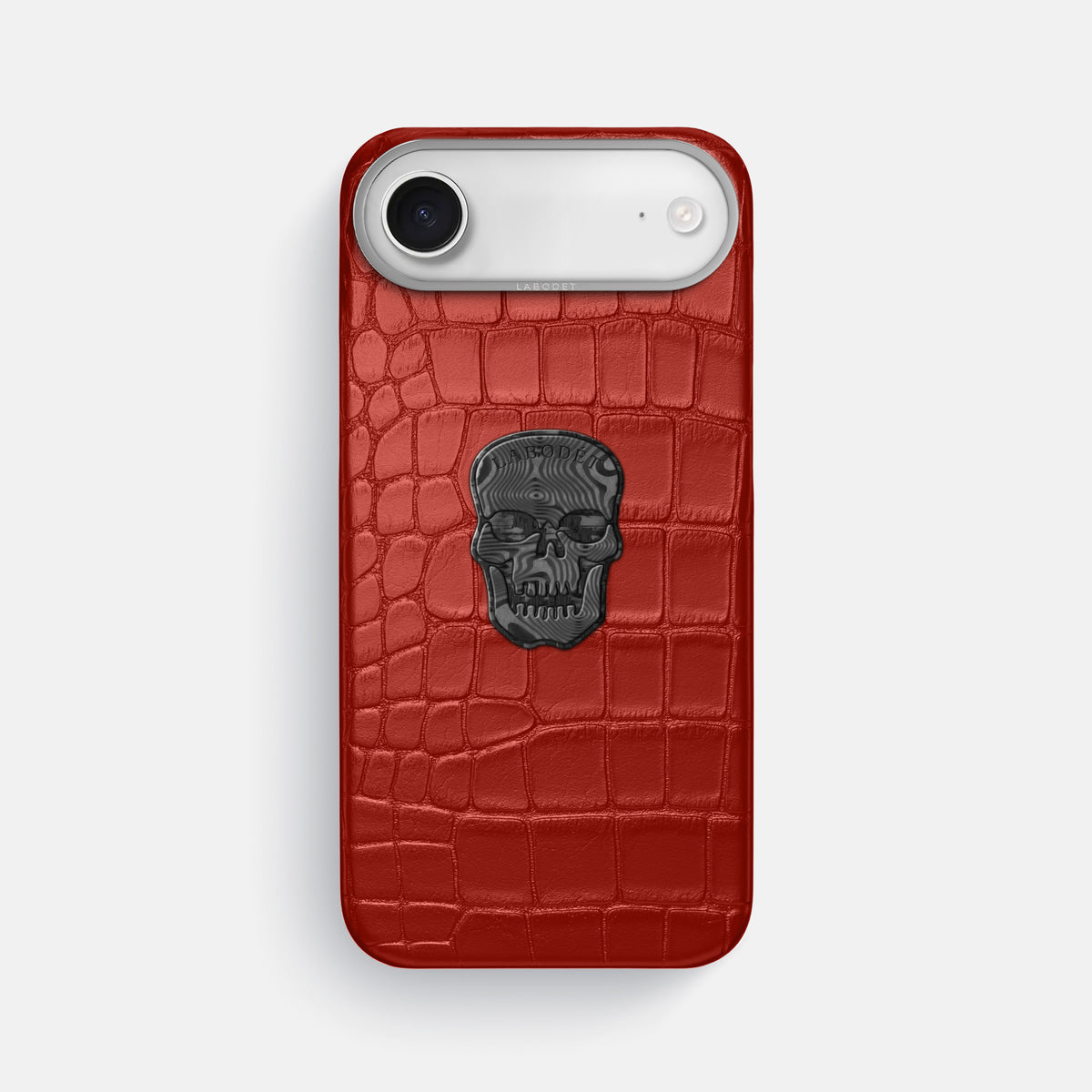Classic Case With Carbon Skull For iPhone 17 Air In Alligator -1 | Red-Steel