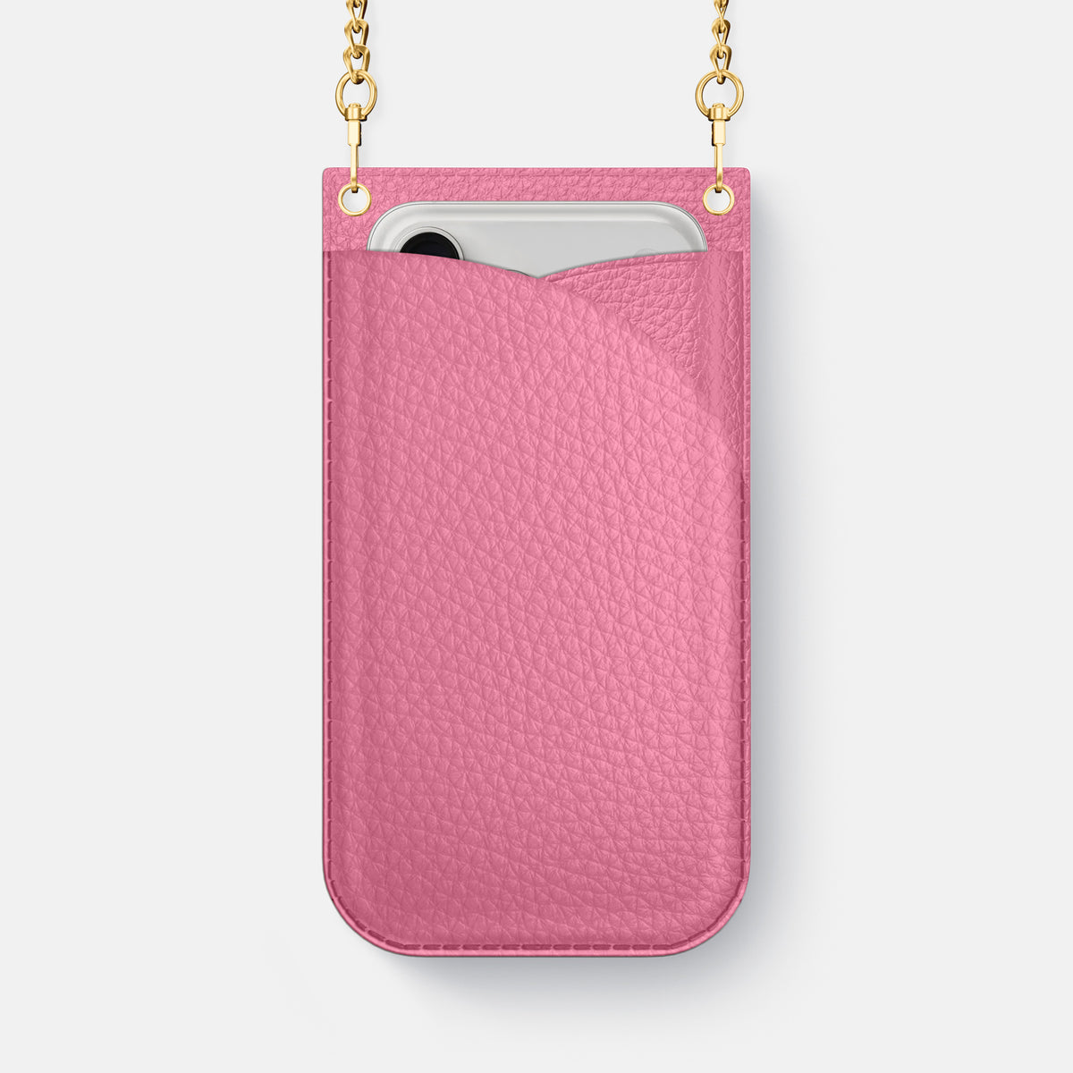 Crossbody Bag For iPhone 17 Pro Max In Calf -1 | Pink-Gold