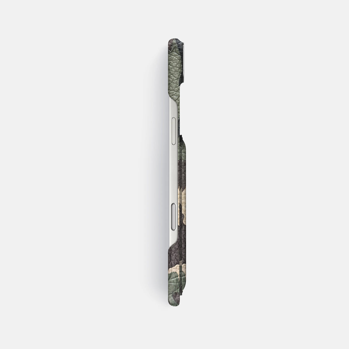 Double Card Case For iPhone 17 Air In Calf -3 | Camouflage-Steel