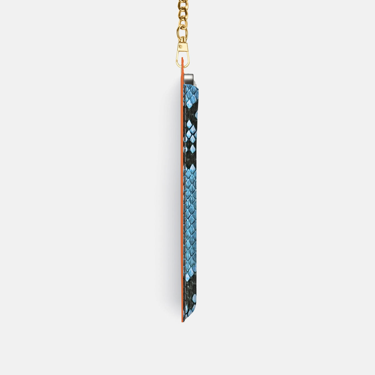 Crossbody Bag For iPhone 18 Pro In Deluxe Python -4 | Pacific-Blue-Gold