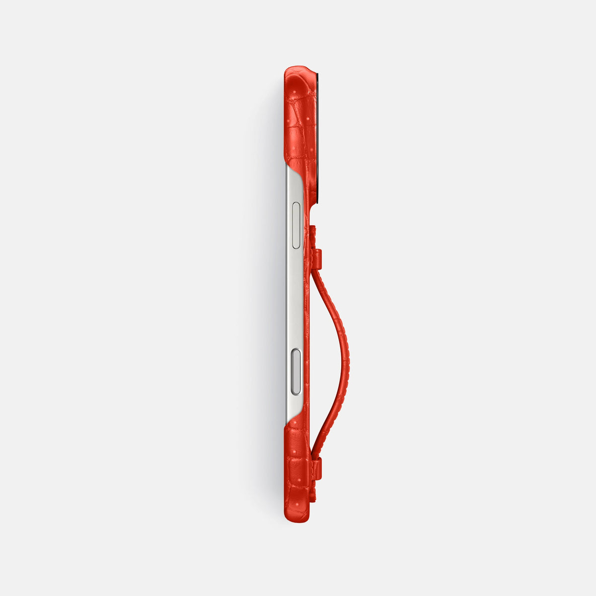Center Handle For iPhone 18 Pro Max In Porosus Crocodile -2 | Rust-Black