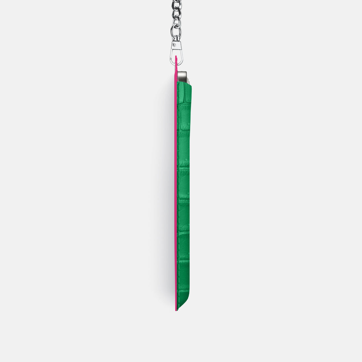 Crossbody Bag For iPhone 17 Pro In Porosus Crocodile -4 | Cactus-Green-Steel
