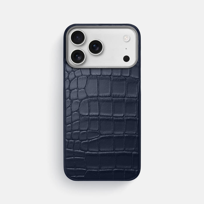Classic Case For iPhone 18 Pro Max In Alligator -1 | Navy-Blue-Steel