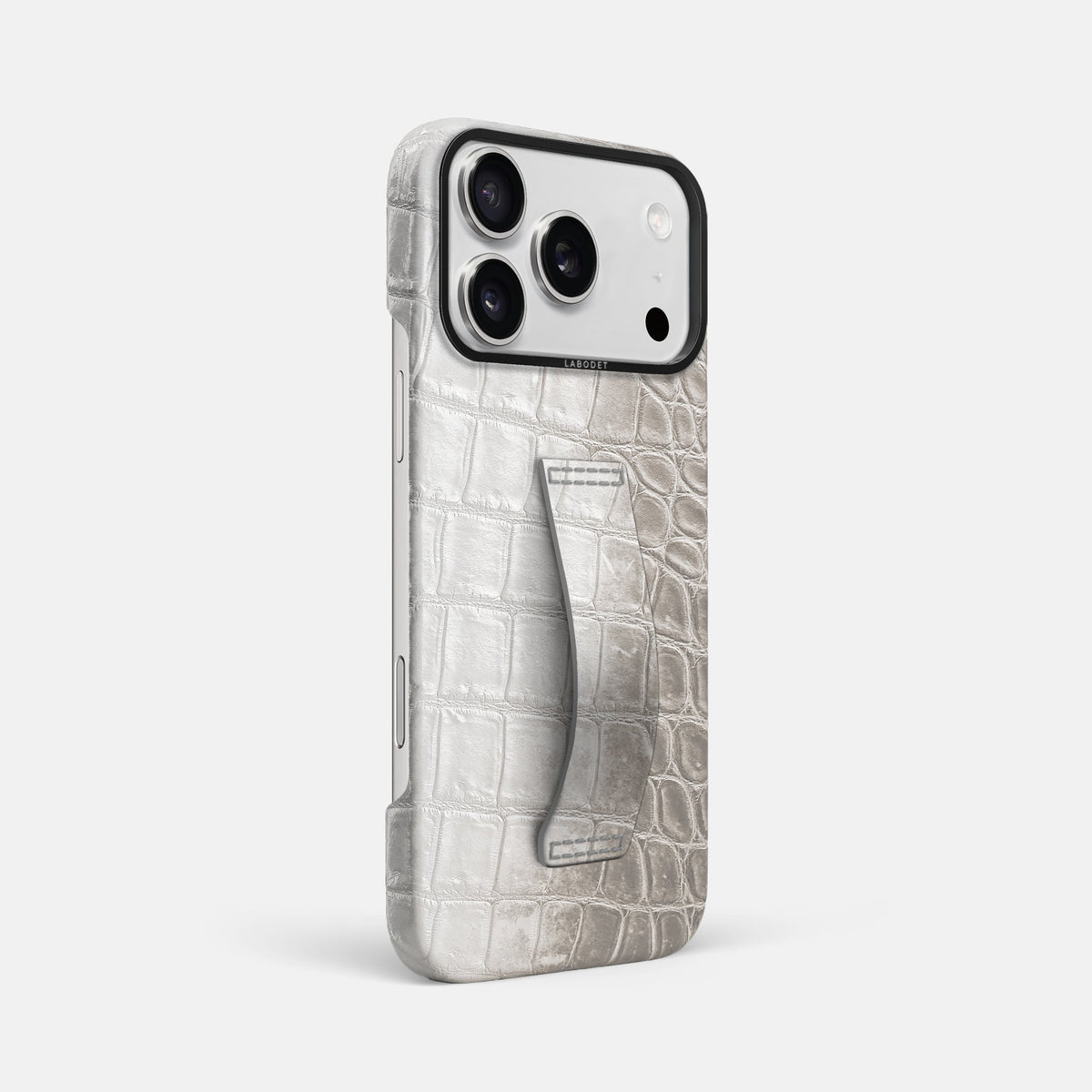Finger Case For iPhone 18 Pro Max In Himalayan Crocodile -2 | Grey-Black