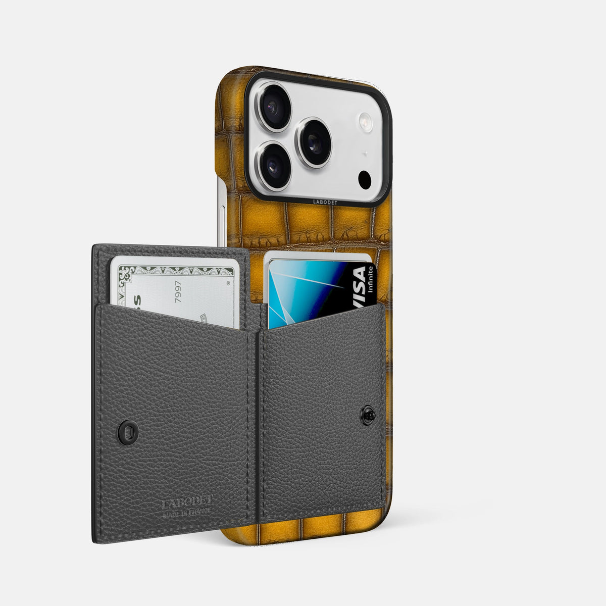 Bi-Fold Case For iPhone 18 Pro Max In Patina Alligator -2 | Sydney-Black