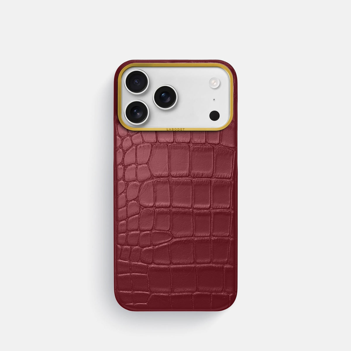 Classic Case For iPhone 18 Pro In Alligator -1 | Burgundy-Gold