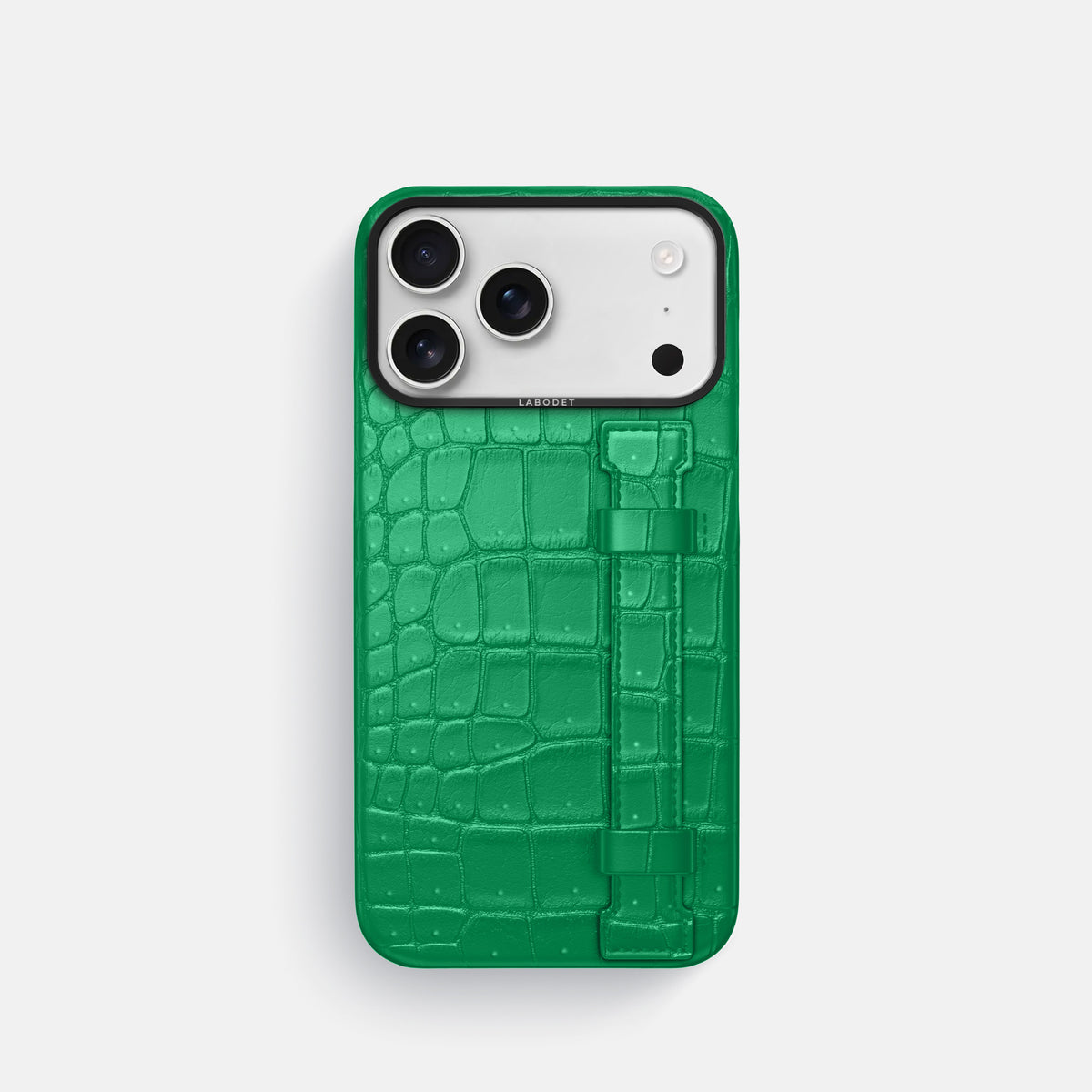 Handle Case For iPhone 17 Pro In Porosus Crocodile -1 | Cactus-Green-Black