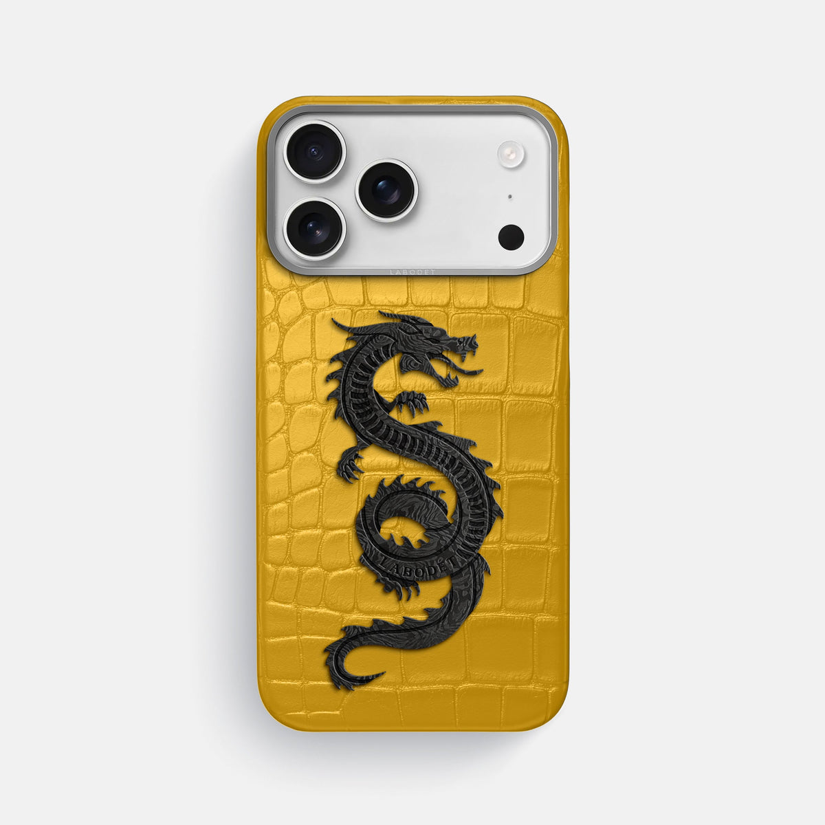 Classic Case With Carbon Dragon For iPhone 18 Pro Max In Alligator -1 | Yellow-Steel