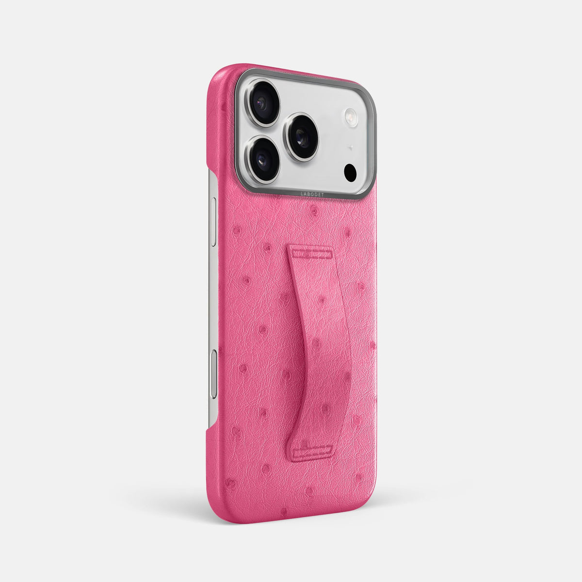 Finger Case For iPhone 18 Pro Max In Ostrich -2 | Pink-Steel