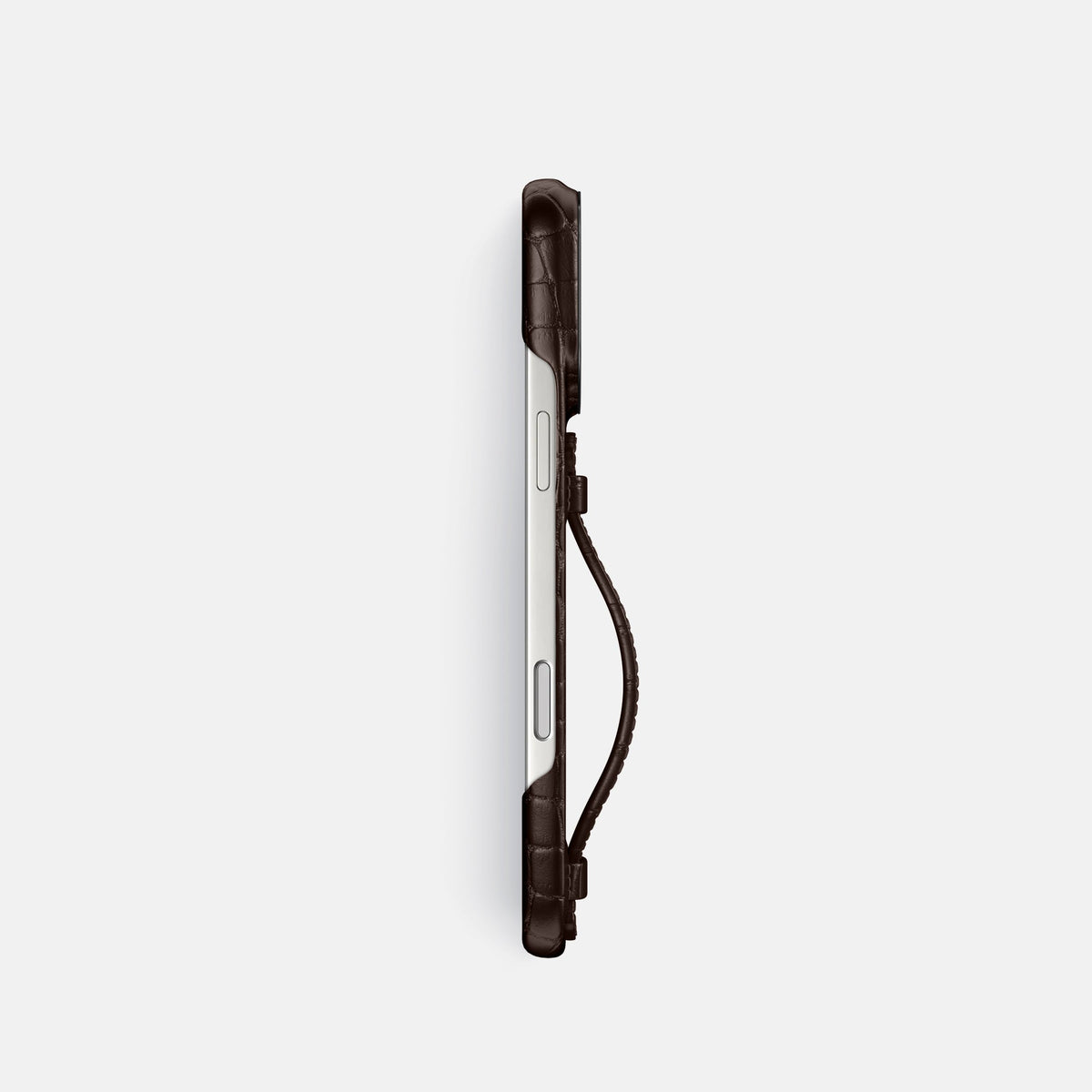 Center Handle For iPhone 18 Pro In Alligator -3 | Dark-Brown-Black