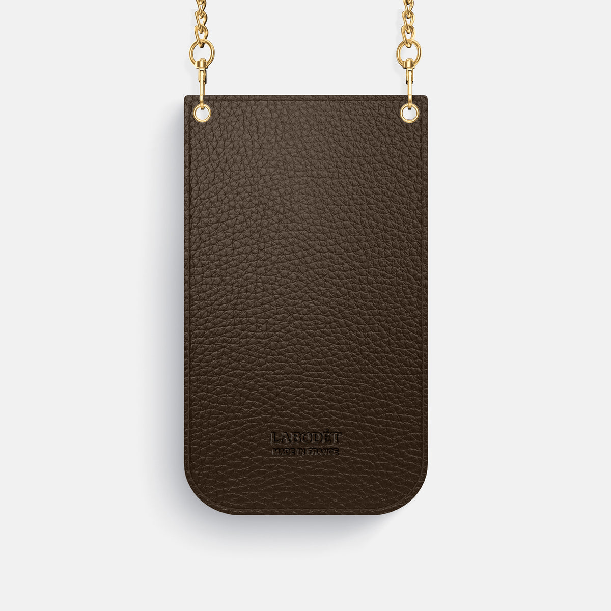 Crossbody Bag For iPhone 17 Pro In Calf -3 | Dark-Brown-Gold