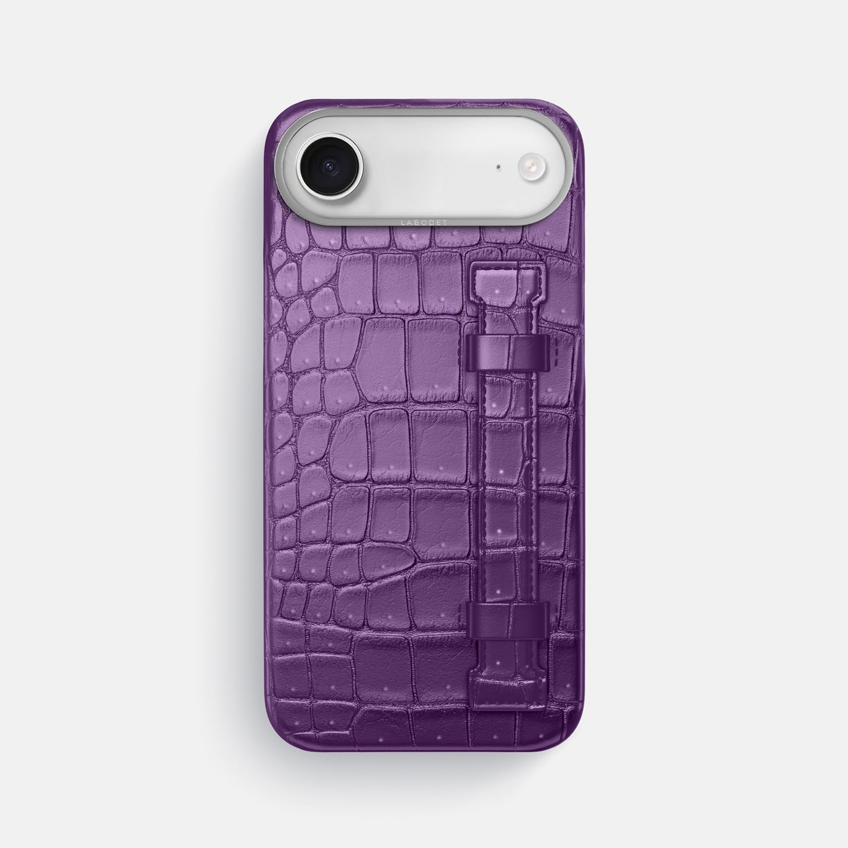 Handle Case For iPhone 17 Air In Porosus Crocodile -1 | Purple-Steel