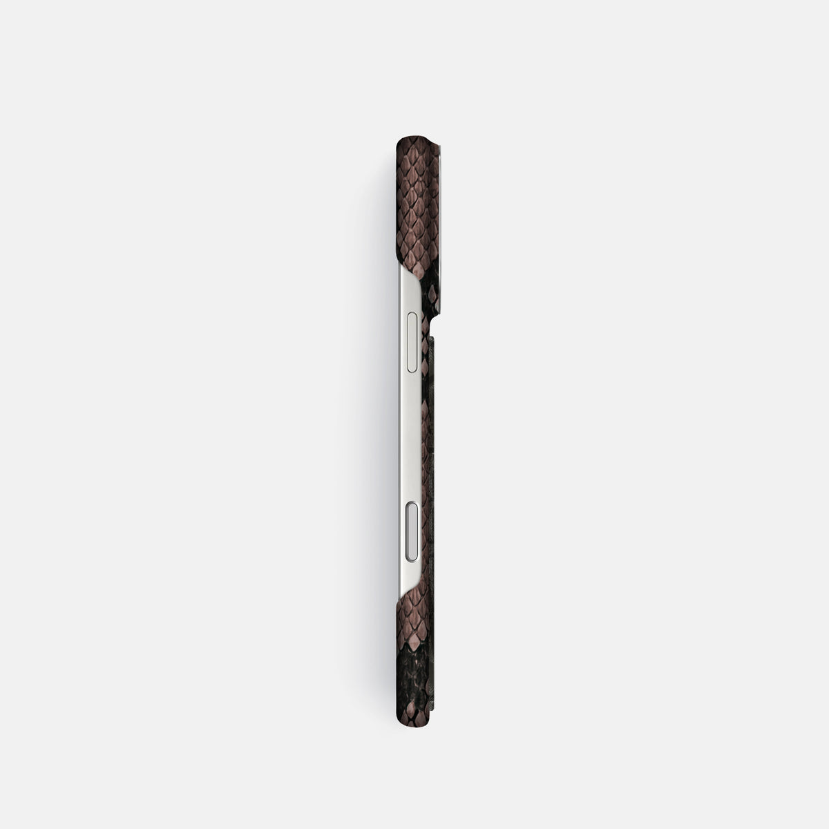 Classic Case With Carbon Dragon For iPhone 17 Pro In Deluxe Python -3 | Mahogany-Brown-Steel