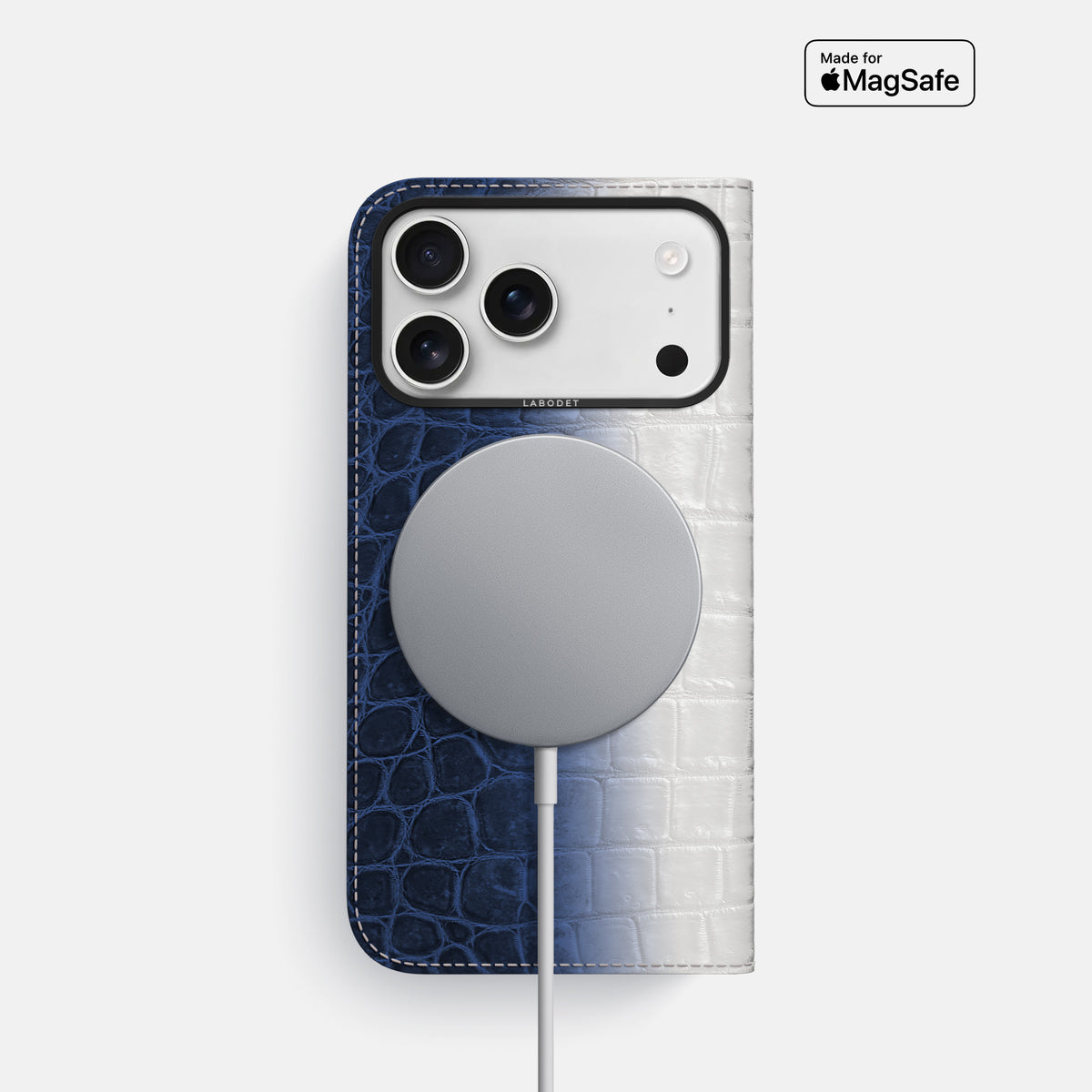 Folio Case For iPhone 17 Pro In Himalayan Crocodile -3 | Navy-Blue-Black