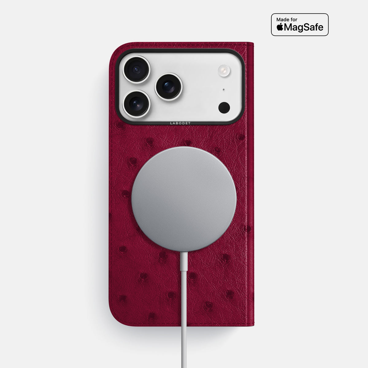 Folio Case For iPhone 17 Pro Max In Ostrich -3 | Bordeaux-Black