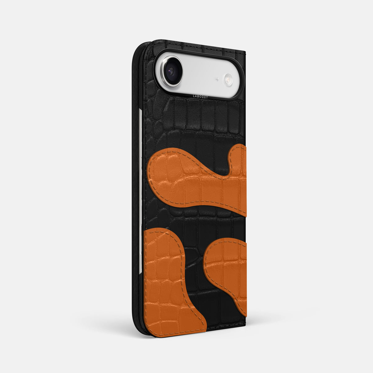Camouflage Folio For iPhone 17 Air In Alligator -1 | Black-Black