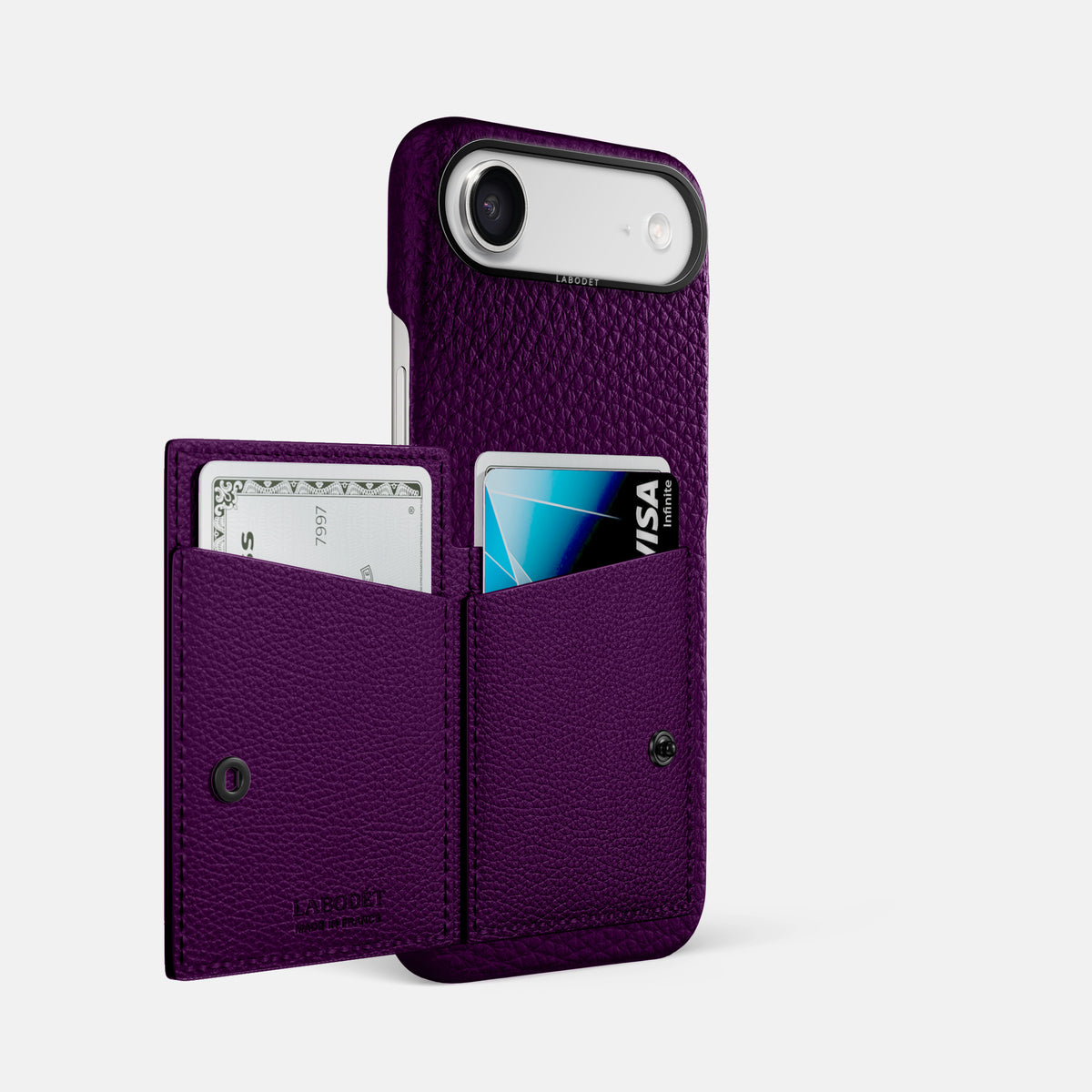 Bi-Fold Case For iPhone 17 Air In Calf -2 | Violet-Black