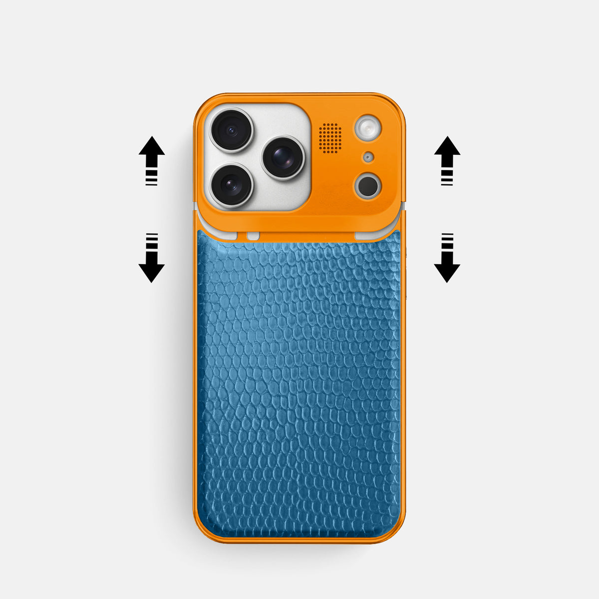 Metal Case For iPhone 17 Pro In Lizard -2 | Blue-Orange