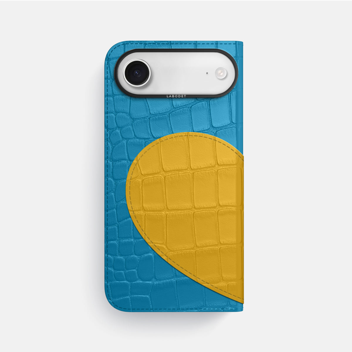 Folio Case With Heart For iPhone 17 Air In Alligator -3 | Curaçao-Blue-Black