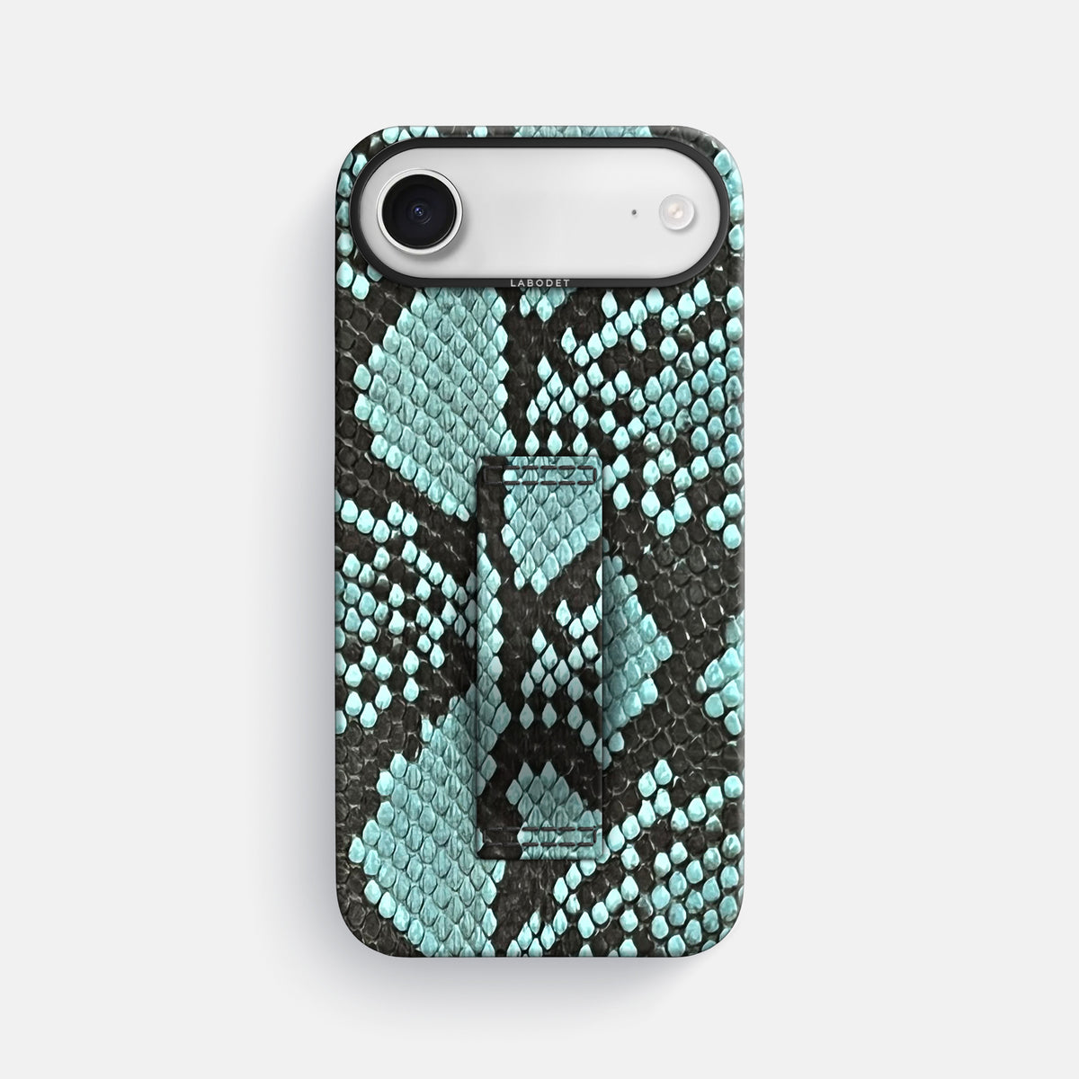 Finger Case For iPhone 17 Air In Deluxe Python -1 | Blue-Lagoon-Black