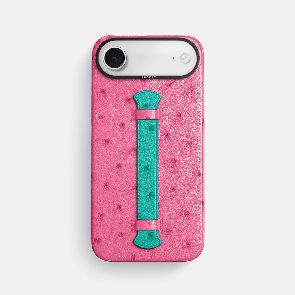Center Handle Coloré For iPhone 17 Air In Ostrich -1 | Pink-Black