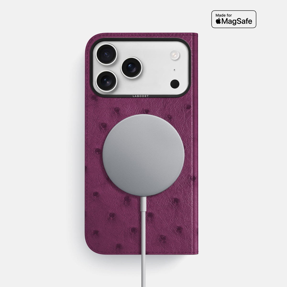 Folio Case For iPhone 18 Pro Max In Ostrich -3 | Purple-Black